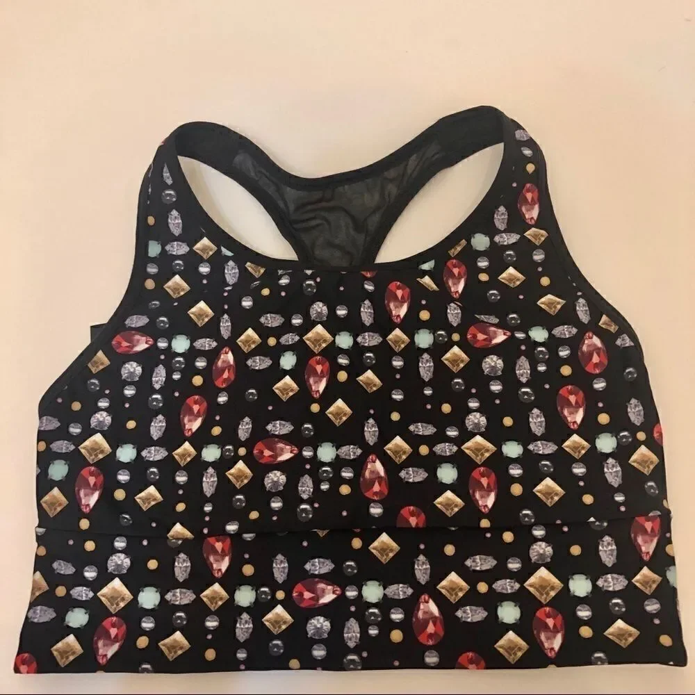 Victoria’s Secret Sports bra black jewel NWOT -S
